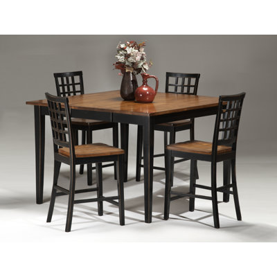 Imagio Home by Intercon Arlington Lattice Back Barstool in Black and Java
