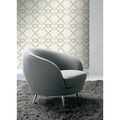 Kreme LLC Handcrafted Acorn Gate Wallpaper in Ivory