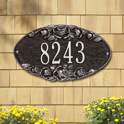 Whitehall Products Rose Standard Wall Address Plaque