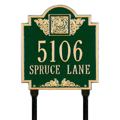 Whitehall Products Monogram Standard Lawn Address Plaque