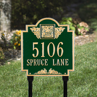 Whitehall Products Monogram Standard Lawn Address Plaque