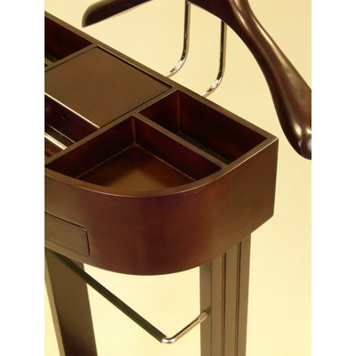 Proman Products Crescent Moon Valet in Dark Walnut