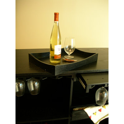 Proman Products Steamer Trunk Bar Cabinet in Ebony