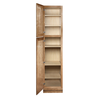 Coastal Collection Amalfi Series 84" x 18" x 18" Red Oak Tall Linen Cabinet in Autumn Finish
