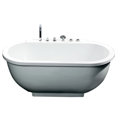 Ariel Bath 71" x 37.4" x 27.5" Free Standing Whirlpool Bath Tub