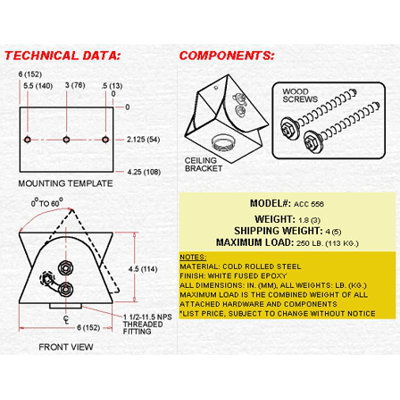 Peerless Cathedral Ceiling Adapter