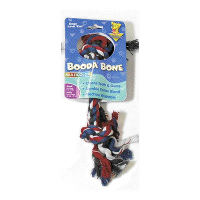 BOODA Pet Products Two Knot Rope Bone Dog Toy in Red, White and Blue