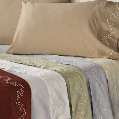 Veratex, Inc. Supreme Sateen 500 Thread Count Scroll Pillowcase (Set of 2)