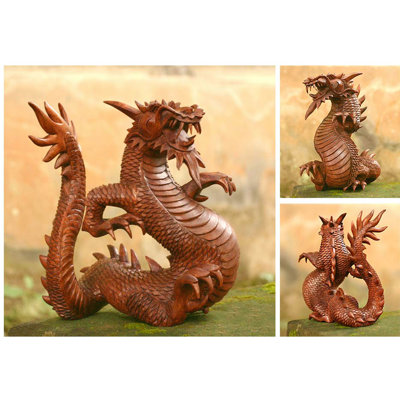 Novica 'Legendary Dragon' Sculpture