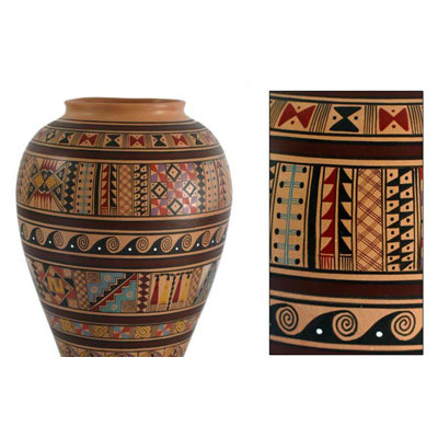 Novica 'Inca Spirit' Cuzco Vase