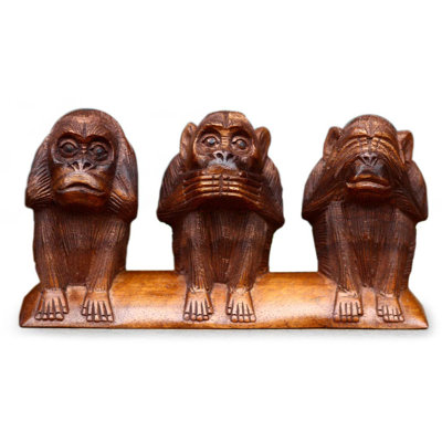 Novica 'Three Wise Monkeys' Statuette