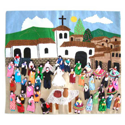 Andean Wedding Applique Wall Hanging