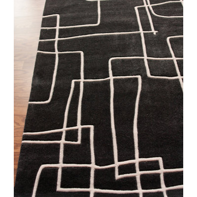 nuLOOM Cine Maze Black Rug
