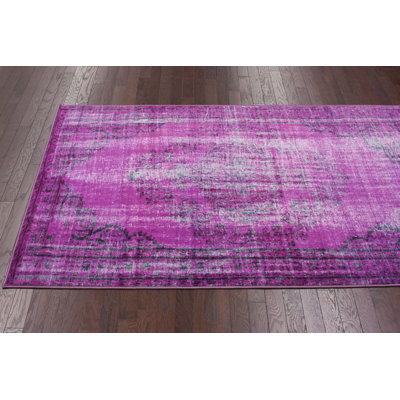 nuLOOM Remade Distressed Overdyed Violet Rug