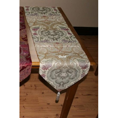 Violet Linen Chenille Swivel Design Table Runner
