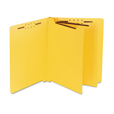 S J Paper Six-Section End Tab Classification Folders, Pressboard, Letter, 25/Box, Green