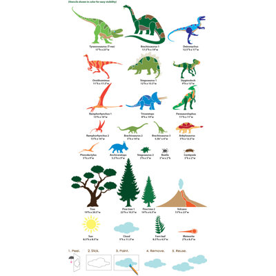 My Wonderful Walls Dinosaur Days Self-Adhesive Wall Stencil Kit