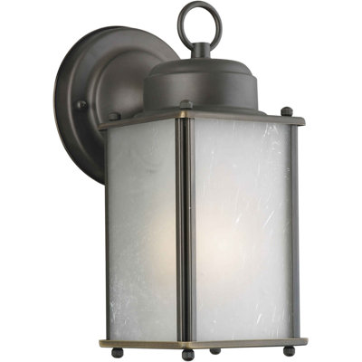 Forte Lighting 4.5" One Light Outdoor Wall Lantern with Frosted Glass
