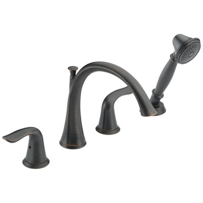 Delta Lahara Two Handle Roman Tub Trim with Hand Shower - Lever Handles