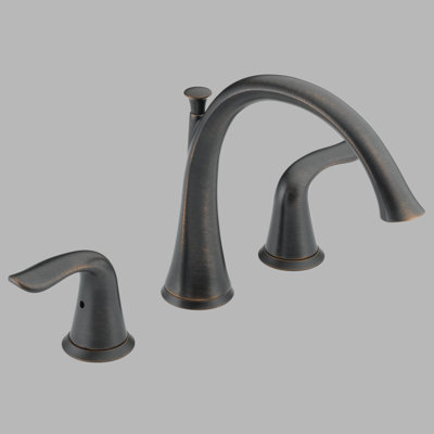 Delta Lahara Double Handle Deck Mount Roman Tub Faucet Lever Handle