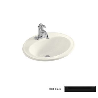 Kohler Pennington Drop-in Bathroom Sink with Single Faucet Hole and Left-Hand Soap/Lotion Dispenser Hole