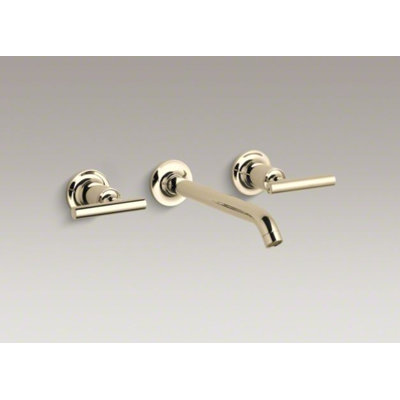Kohler Purist Wall Mounted Bathroom Faucet with Double Lever Handles