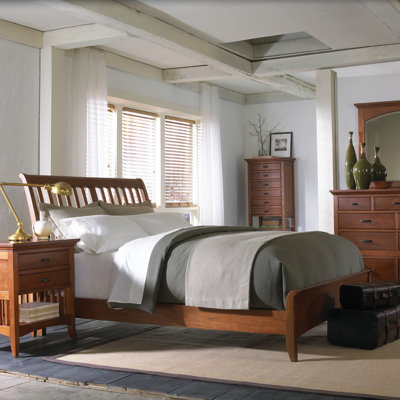 Modern Shaker Slat Bed by Cresent Furniture -image