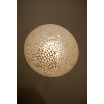 Tay Lighting Zinnia Globe Pendant with White Shade