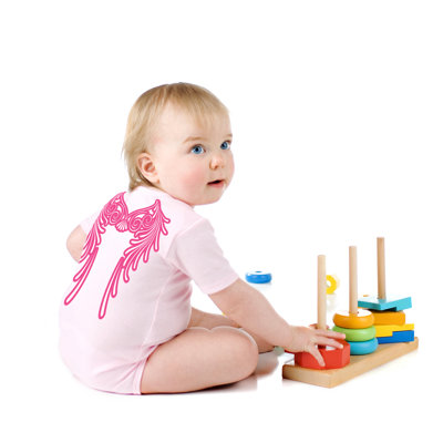 Redsnapper Angel Baby Wings Bodysuit For Girl in Pink
