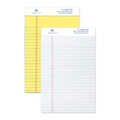 Sparco Products Legal Ruled Pad, Micro-Perforated, Legal, 8-1/2"x14", Canary, 50 Sheets, 12-Pack