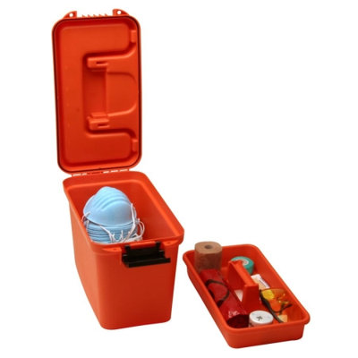Unimed-Midwest, Inc. First Aid Stor. Transport Case, 15-1/4"x7-5/8"x10-1/8", Orange