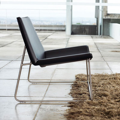 Luxo by Modloft Earl Leather Lounge Chair