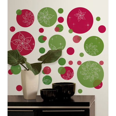 Room Mates Seasonal Festive Dots Peel and Stick Wall Decal