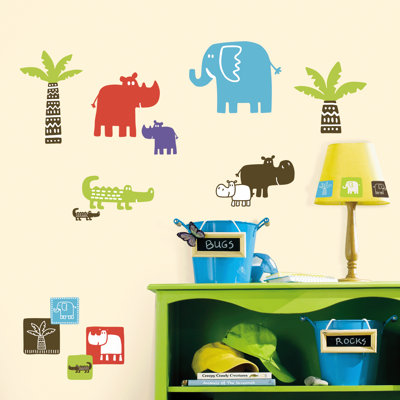 Room Mates Safari Blocks Wall Decal