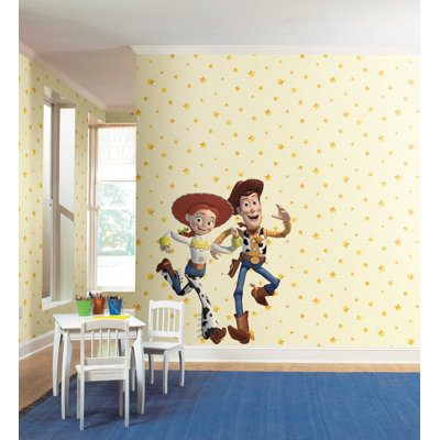 Room Mates Toy Story Stars Wallpaper in Cream