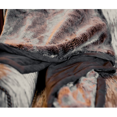 Posh Pelts Russet Chinchilla Faux Fur Throw