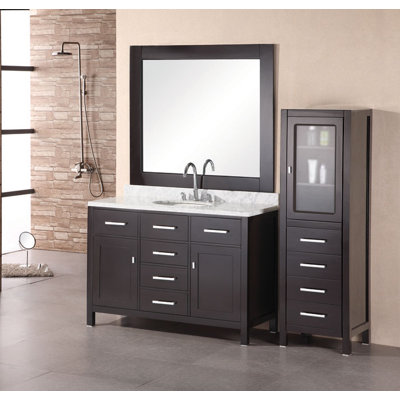 Design Element London 48" Single Bathroom Vanity with Opitonal Four Drawer Cabinet