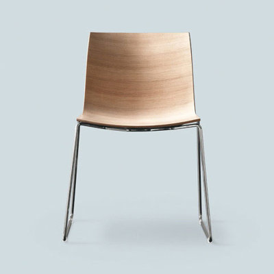Arper Catifa 46 Side Chair with Wood Seat