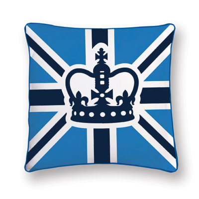 Naked Decor Princess Reversible Pillow in White and Blue