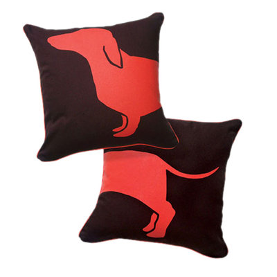 Naked Decor Happy Solid Reversible Hot Dog Pillow