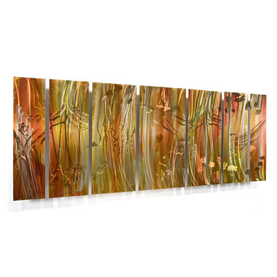 All My Walls Abstract by Ash Carl Metal Wall Art in Metallic - 23.5" x 60"