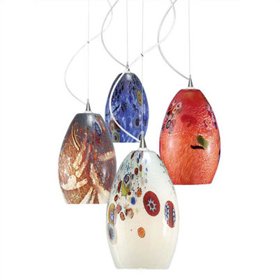 LBL Lighting Monty Mouth Blown Murano 1 Light Pendant