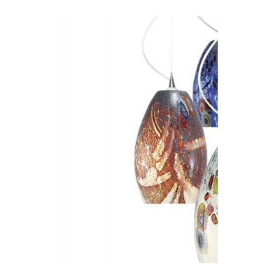 LBL Lighting Monty Mouth Blown Murano 1 Light Pendant