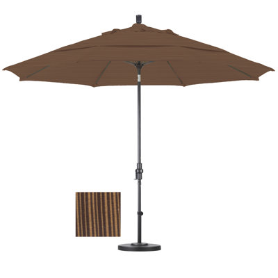 California Umbrella 11' Fiberglass Market Collar Tilt Umbrella