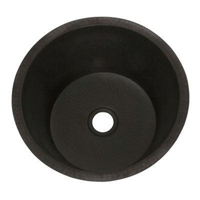 Belle Foret Small Round Copper Bar Sink with Flat Bottom