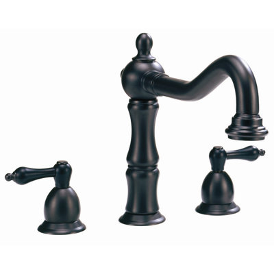 Belle Foret Double Handle Deck Mount Roman Tub Faucet Metal Lever Handle