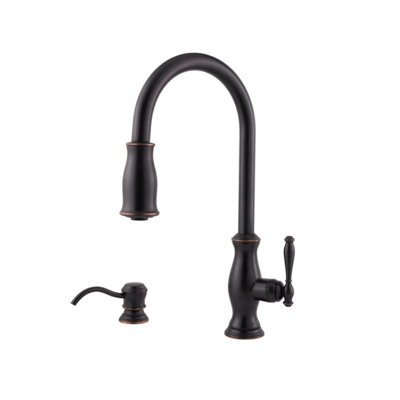 Price Pfister Hanover One Handle Widespread Kitchen Faucet with Soap Dispenser