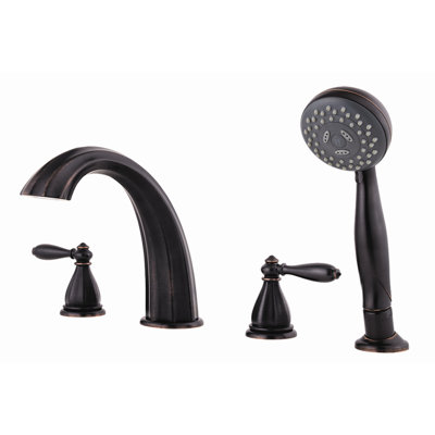 Price Pfister Portola Double Handle Hand shower 4 Hole Roman Tub Faucet with Trim