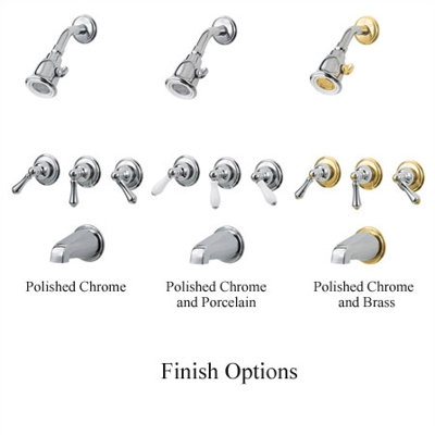 Price Pfister Tub and Shower Faucet with Three Lever Handles