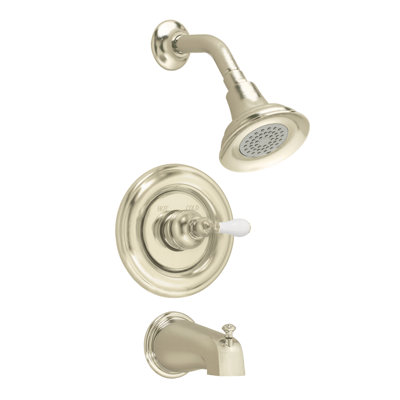 American Standard Hampton Bath Tub and Shower Faucet with Porcelain Lever Handle